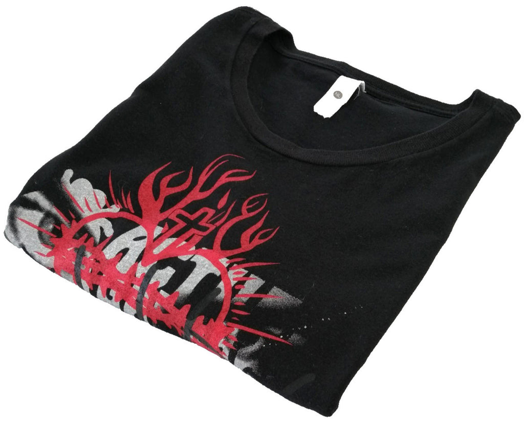 Next Level Black Actual Garbage T-Shirt Men's Size L Black Crew Neck Graphic Print 2023