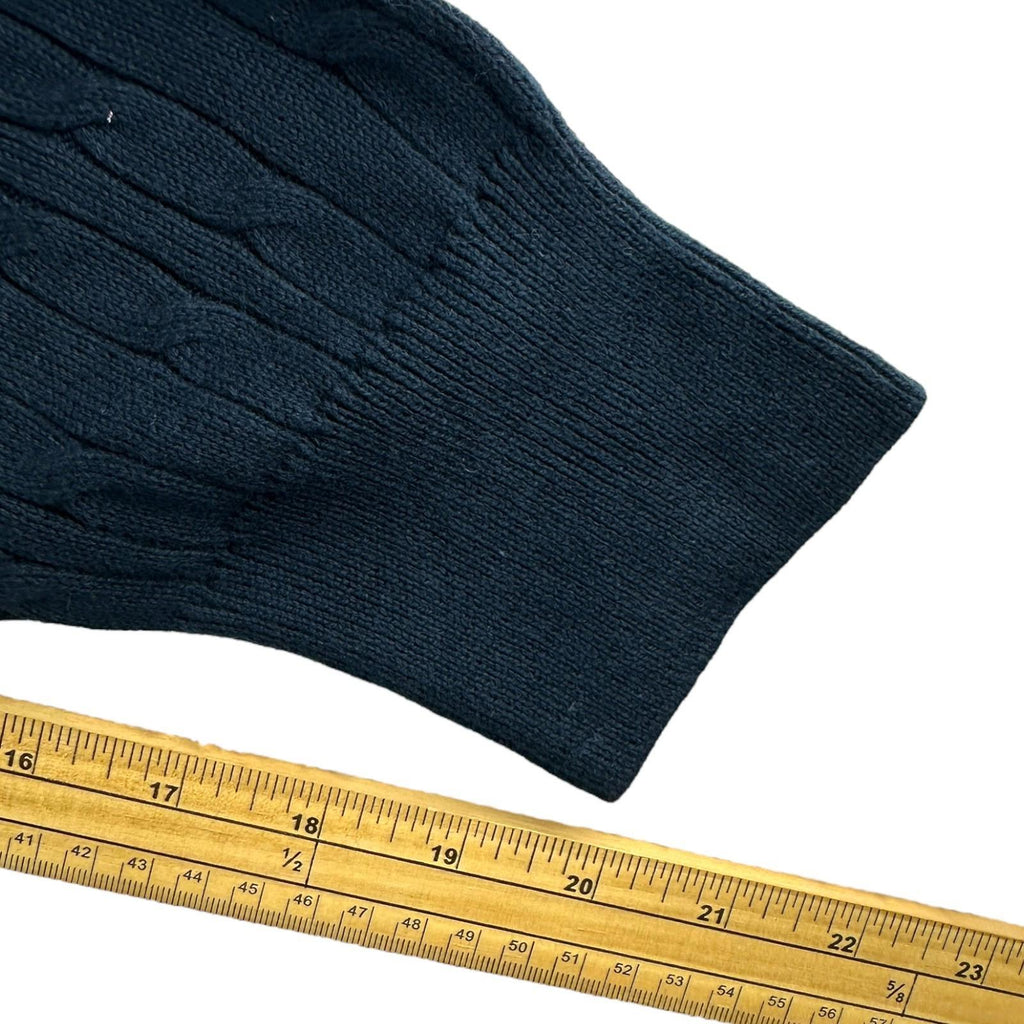 Nautica Knit Jumper Men's UK Size XL Navy Blue 100% Cotton Long Sleeve Crew Neck