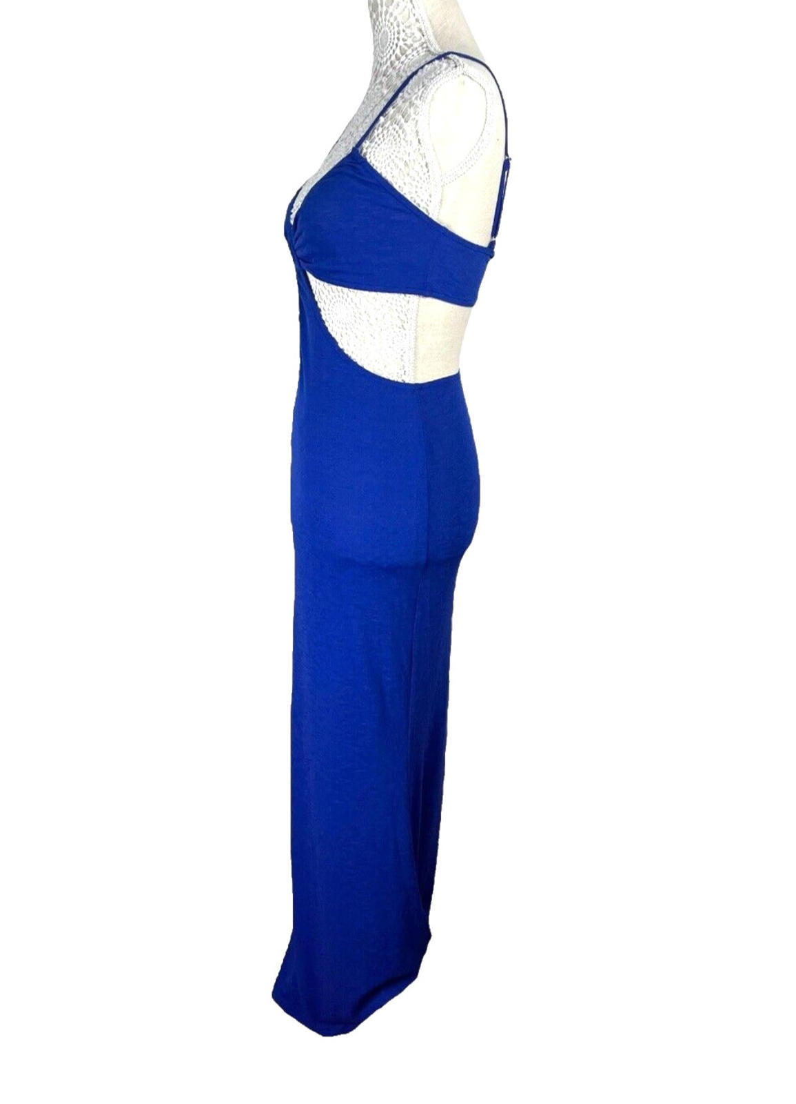 Cutaway Maxi Dress Blue Cut Out Design Summer Women's UK Size 8