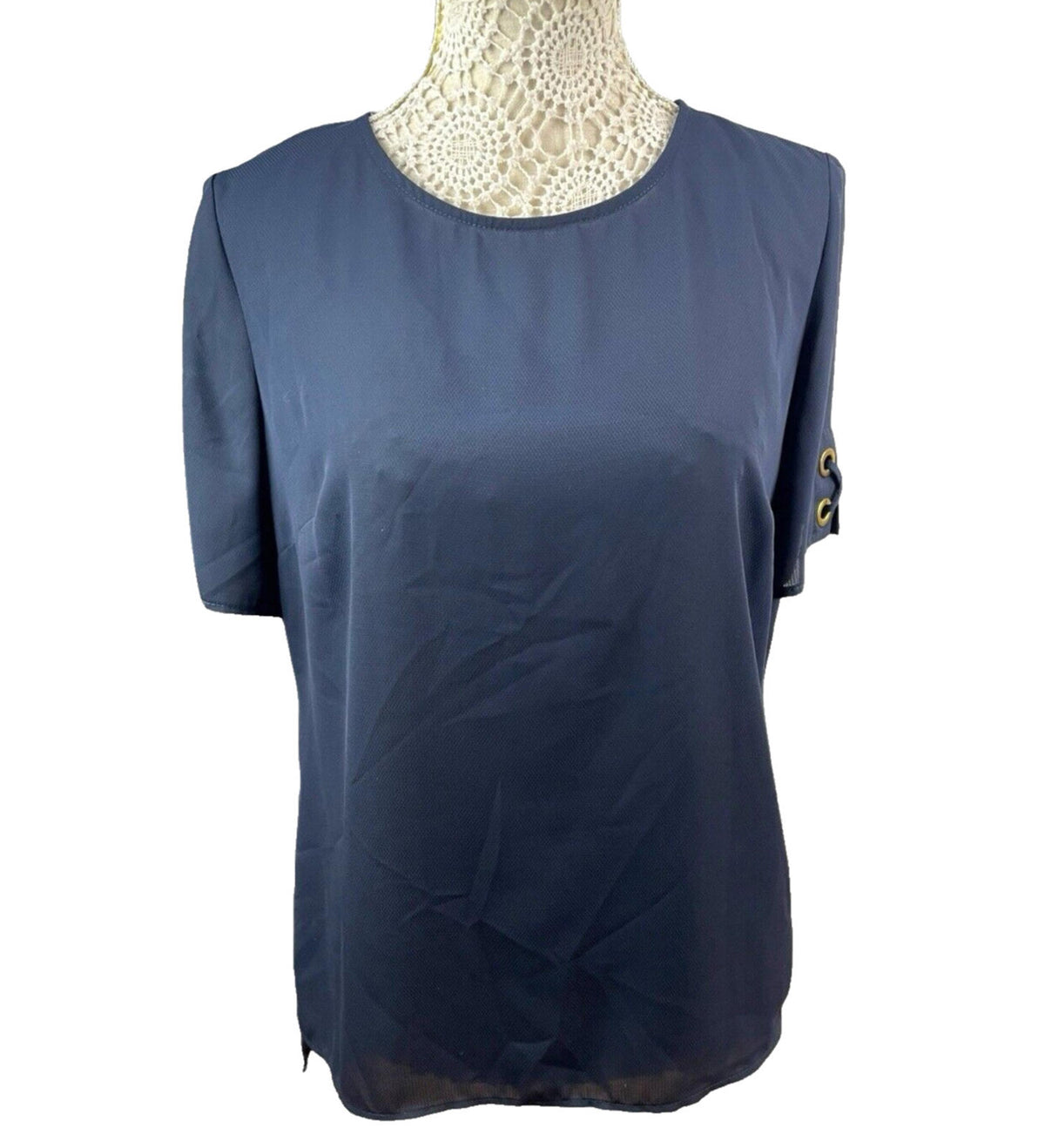F&F Navy Blue Chiffon Top Nautical Theme Women's UK Size 12