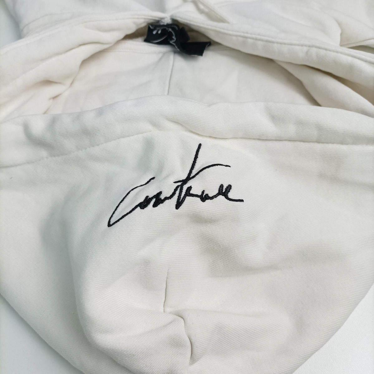 The Couture Club Hoodie Men's UK Size S White Jersey Pockets Logo Embroidered