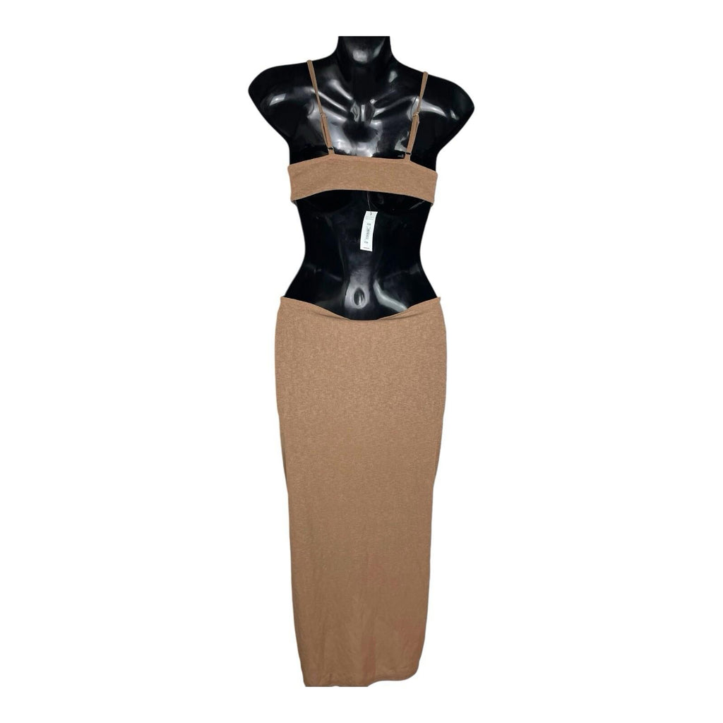 New Look Tan Cut Out Maxi Dress Women's UK Size S