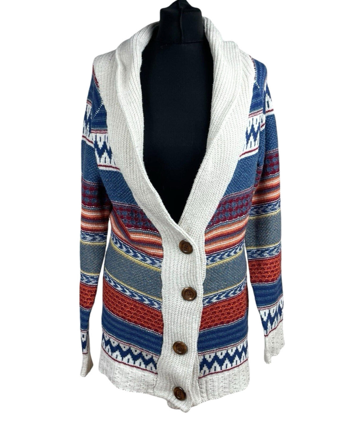 Parisian Knit Cardigan Women's UK Size S/M Button Up Long Sleeve Multicolour