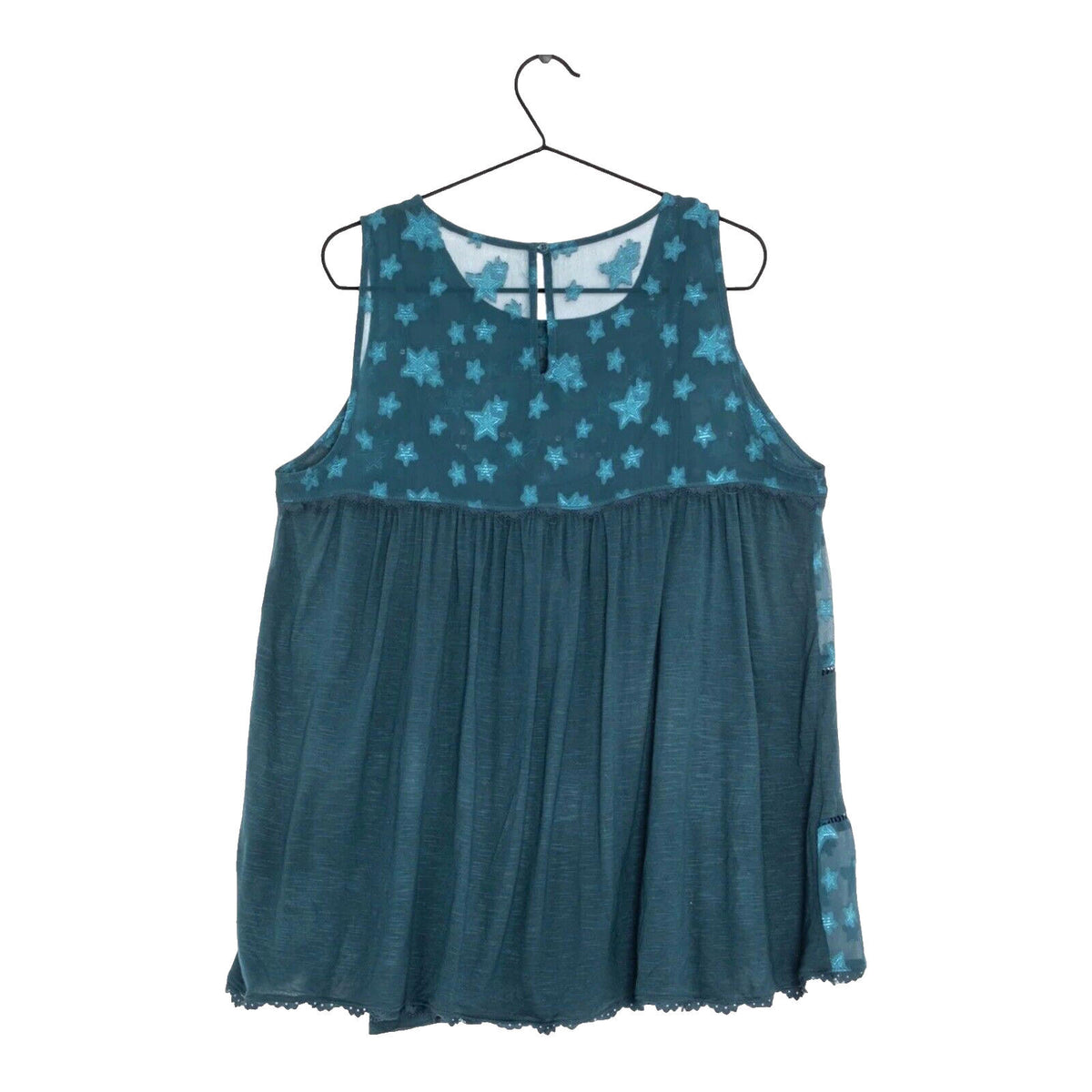 Next Turquoise Next Starscene Tunic Top  Women's UK Size 10 Chiffon Layered Embellished Sparkle