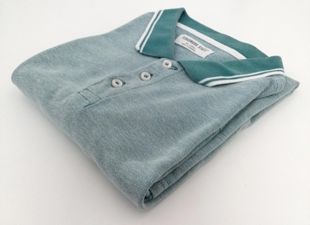 Cedar Wood State Turquoise Polo Shirt Men's Size 2XL Teal Blue Embroidered Logo 100% Cotton