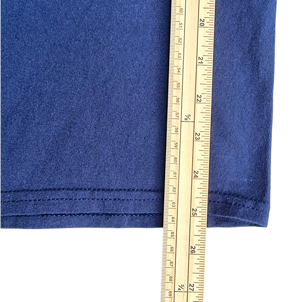 Gildan Blue Arrupe Jesuit Graphic Print T-Shirt Men's UK Size M Blue Crew Neck 100% Cotton
