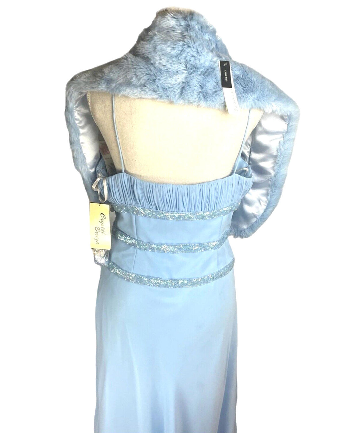 Crystal Breeze Blue Crystal Breeze Prom Dress Women's UK Size 14 Pale Blue Ballgown Embellished