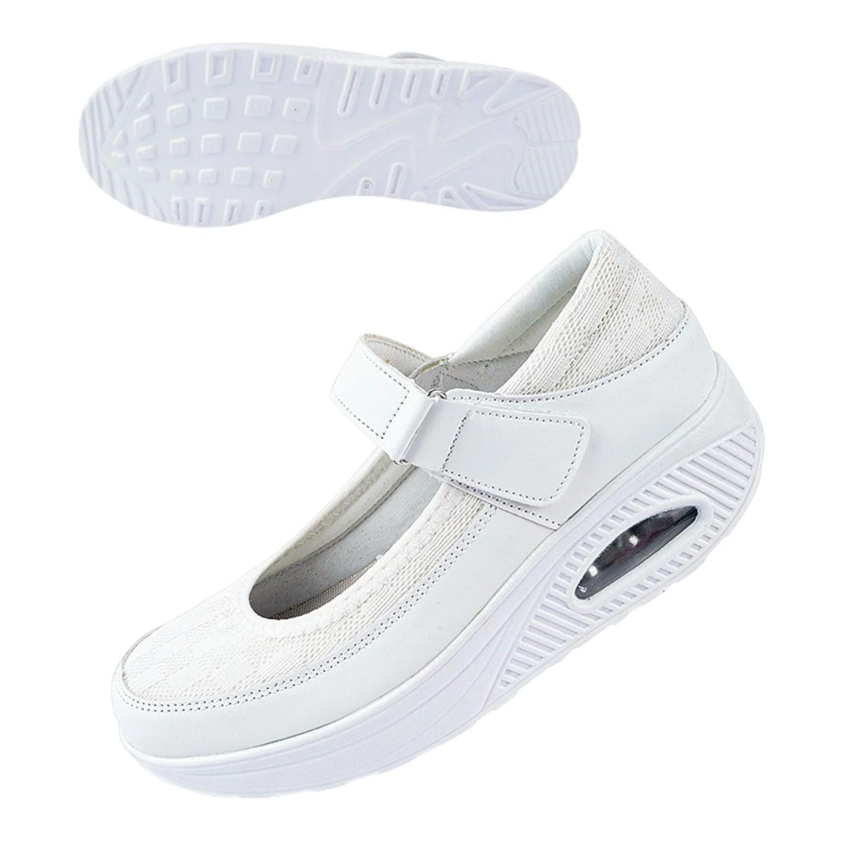 Git Up White Nurse Shoes Adjustable Strap Women's UK Size 9.5