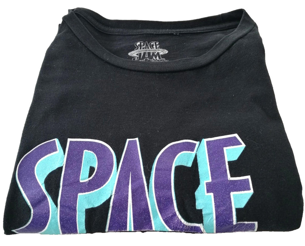 Space Jam Black Space Jam Graphic Print T-Shirt Men's Size S/P Black 100% Cotton