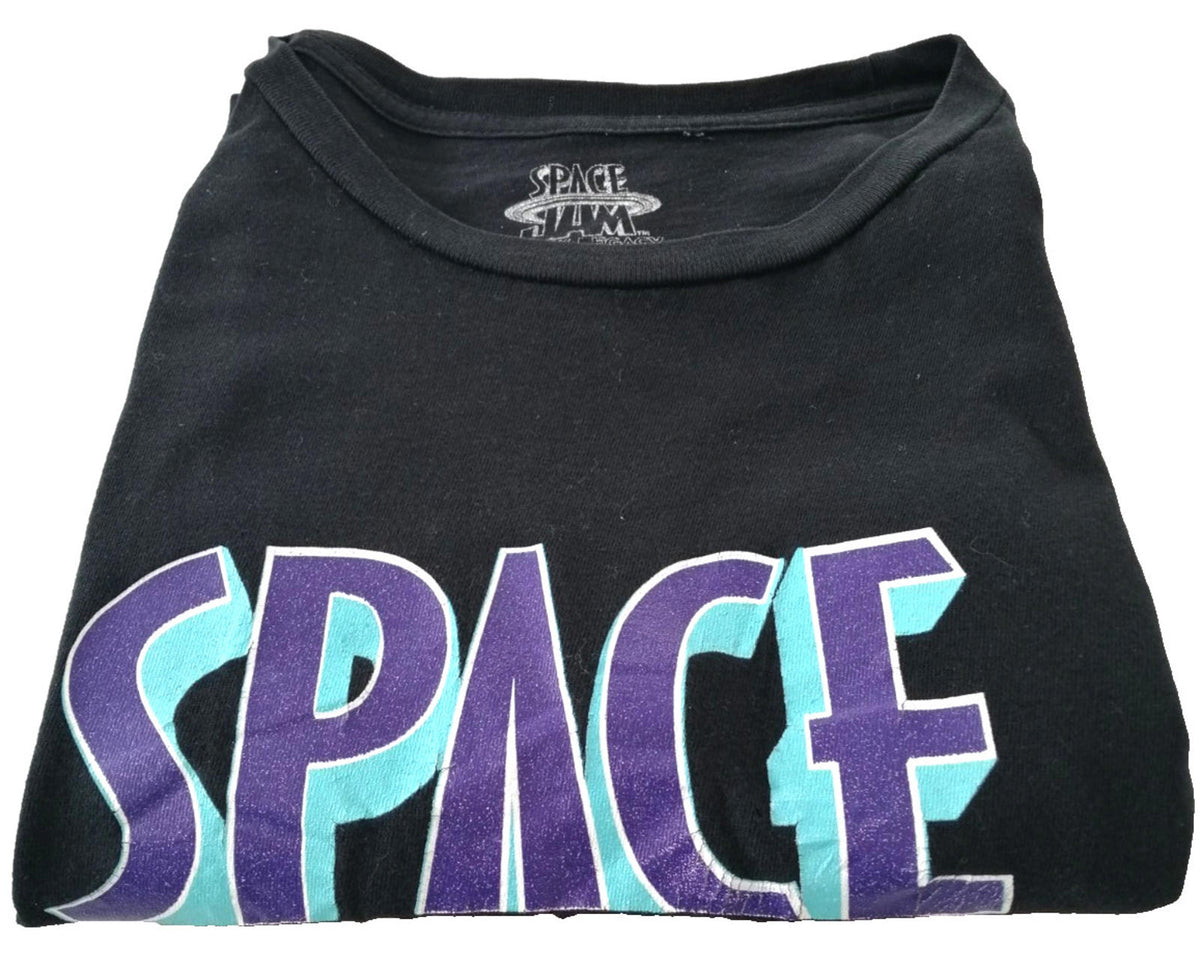 Space Jam Black Space Jam Graphic Print T-Shirt Men's Size S/P Black 100% Cotton