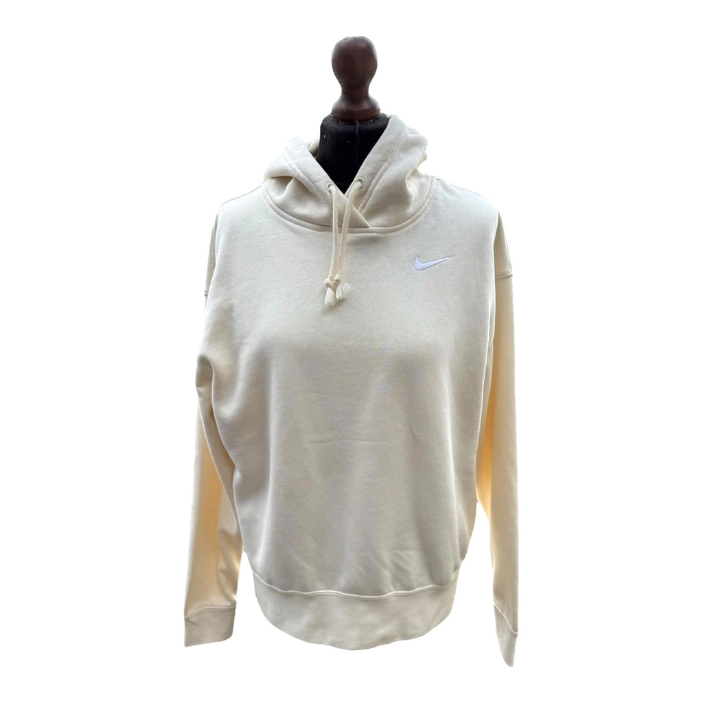 Nike Beige Hooded Sweatshirt Long Sleeve Logo Women's UK Size XS Hoodie