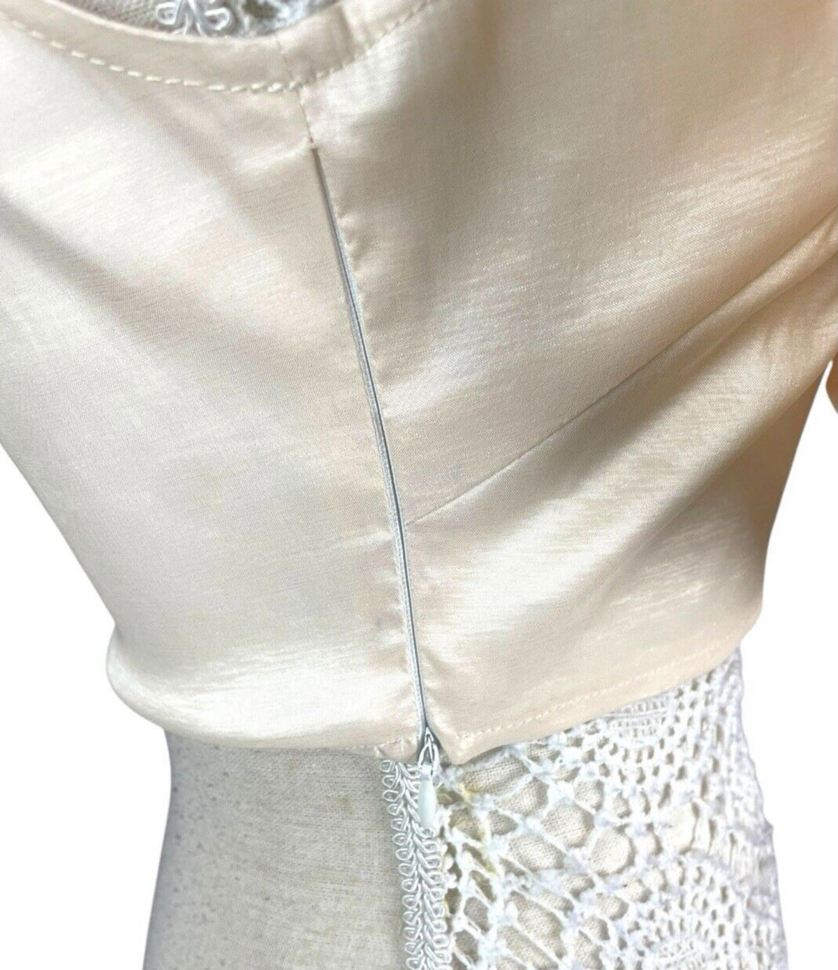 Nasty Gal Beige One Shoulder Crop Top Big Flower Occasion Women's UK Size 10