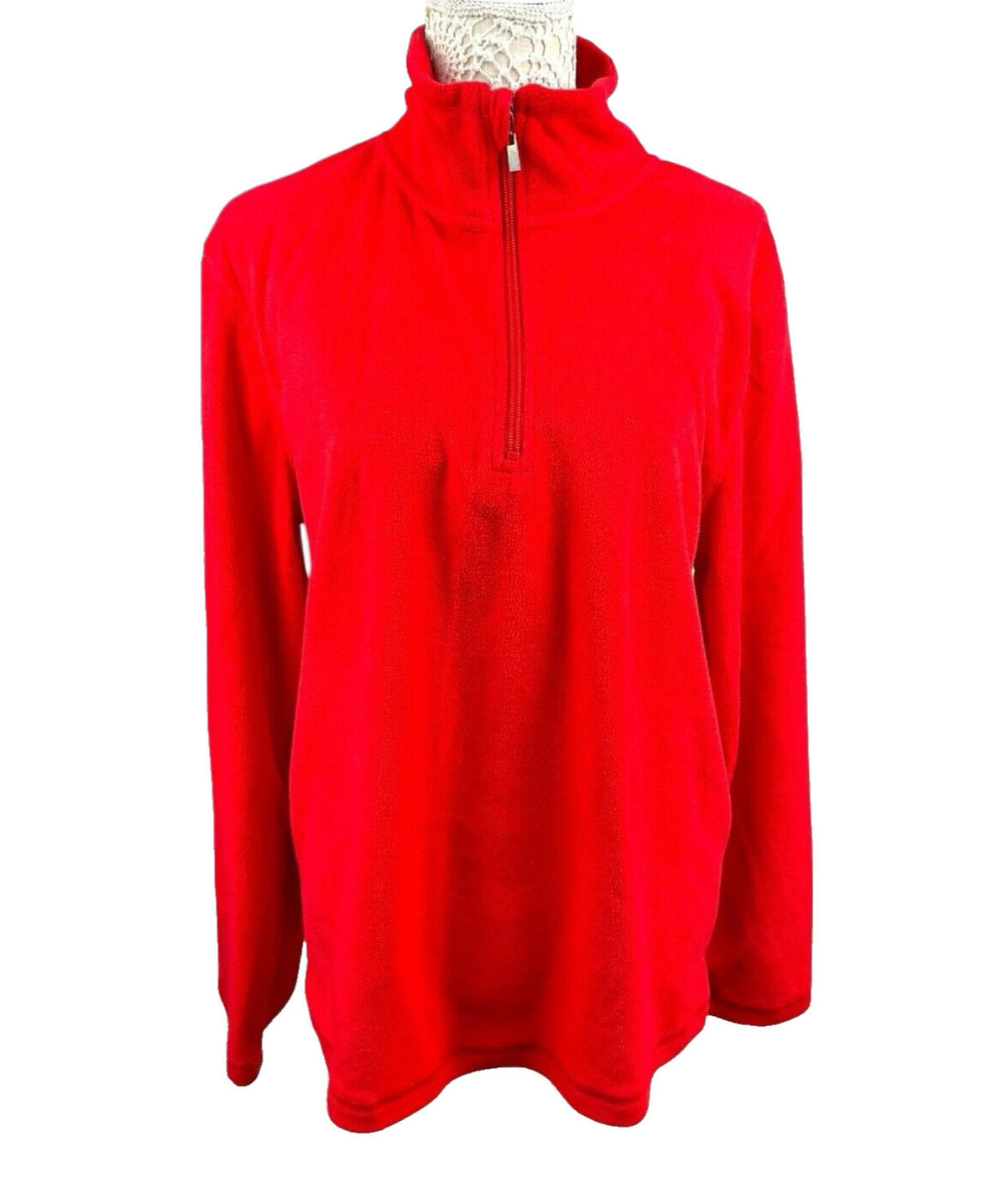 Hutson Harbour Bright Red Fleece Jumper Thin Fleece Women's UK Size L (14-16)