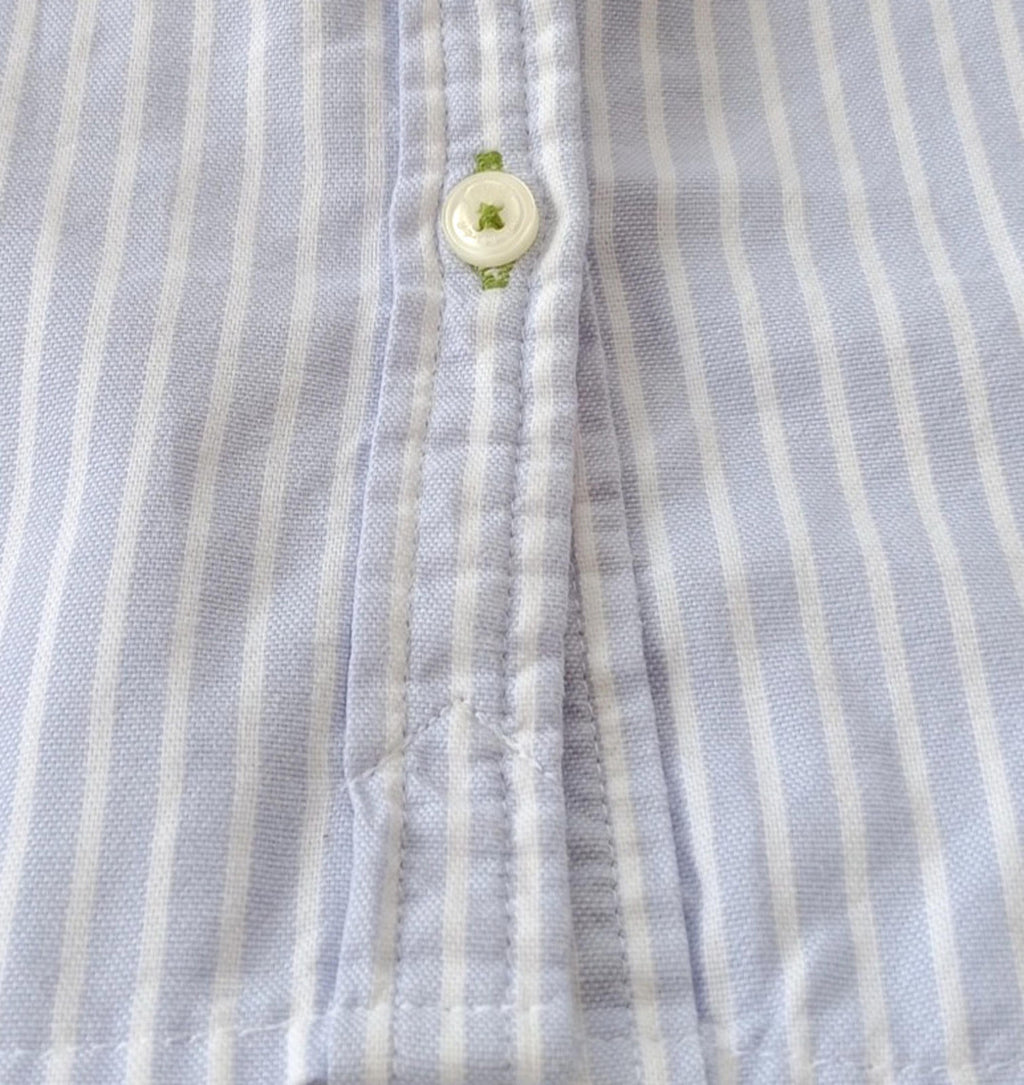 Tommy Hilfiger Shirt Men's UK Size XL Blue Striped Long Sleeve Pockets Easy Care