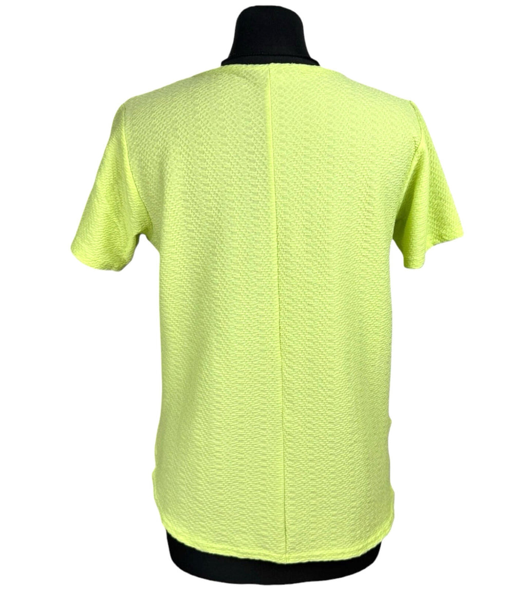 Peacocks Yellow Peacocks T-Shirt Top Women's UK Size 8 Neon Yellow Textured Lightweight