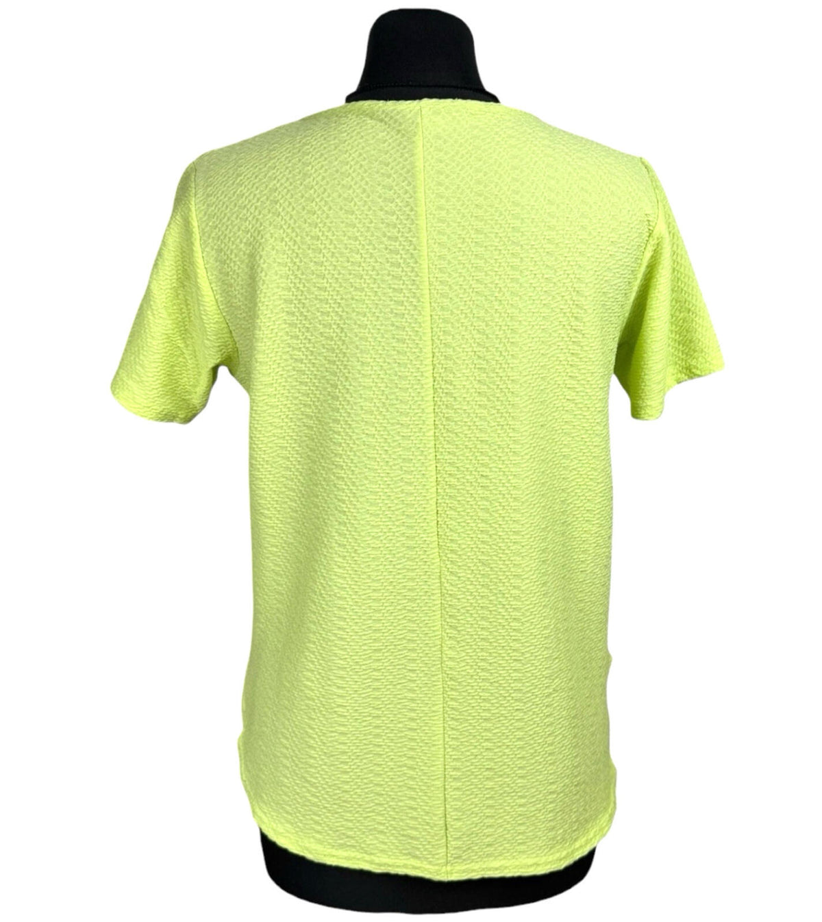 Peacocks Yellow Peacocks T-Shirt Top Women's UK Size 8 Neon Yellow Textured Lightweight