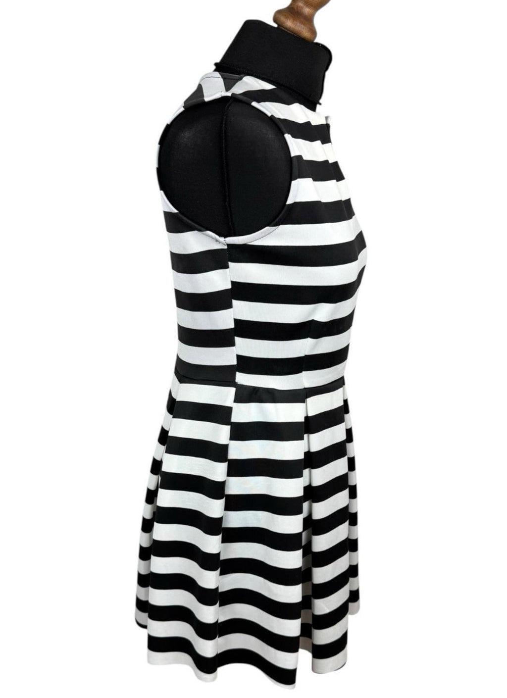 I-X London Striped Dress Women's UK Size 12 Fit & Flare Sleeveless Pleated Skirt