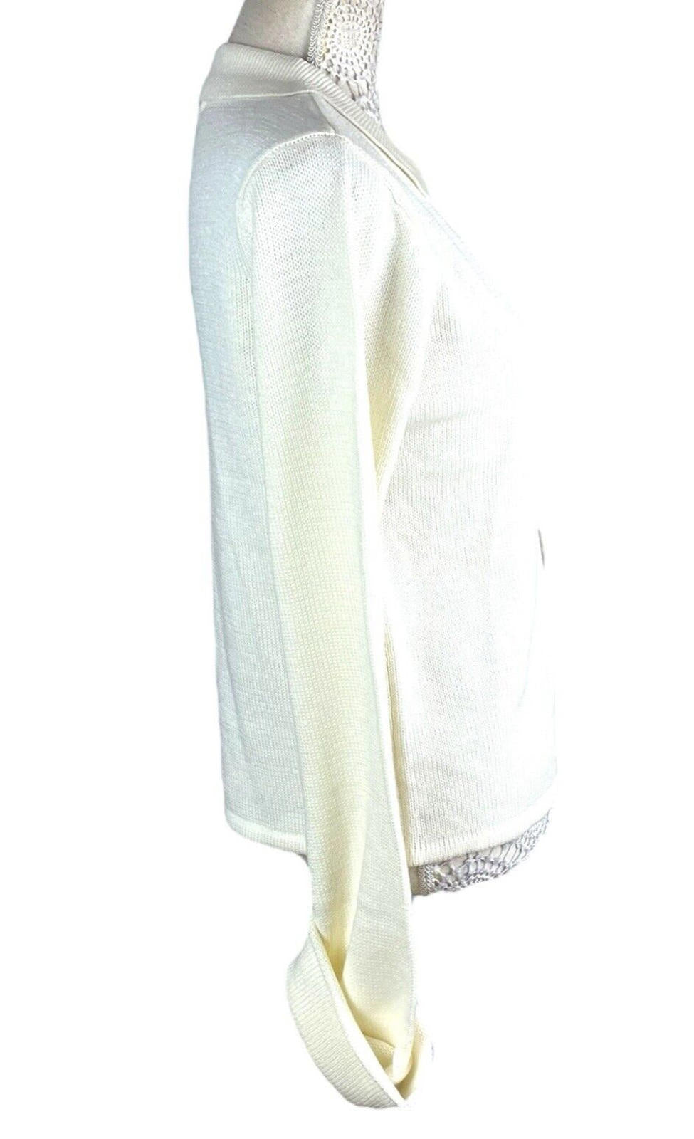 Cassiopea Cream Knit Cardigan Tie Front Collared Women's UK Size S