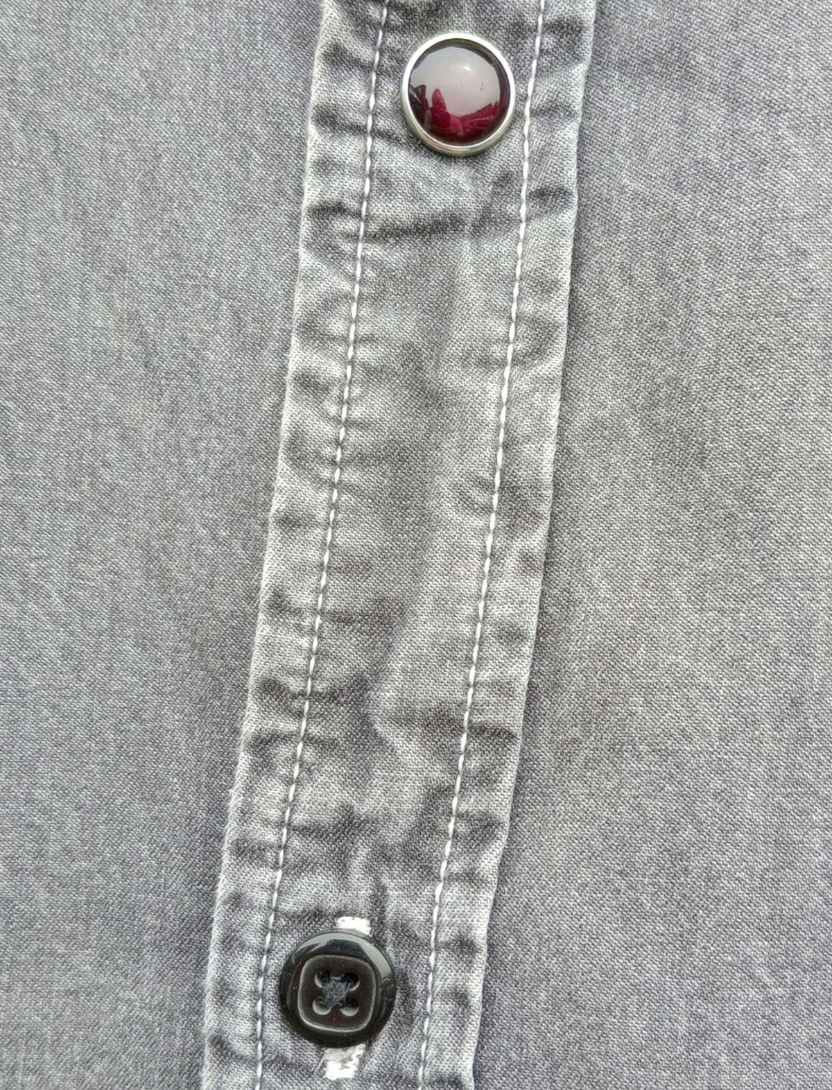 Cedar Wood State Denim Shirt Grey Long Sleeve 100% Cotton UK Men's Size XL