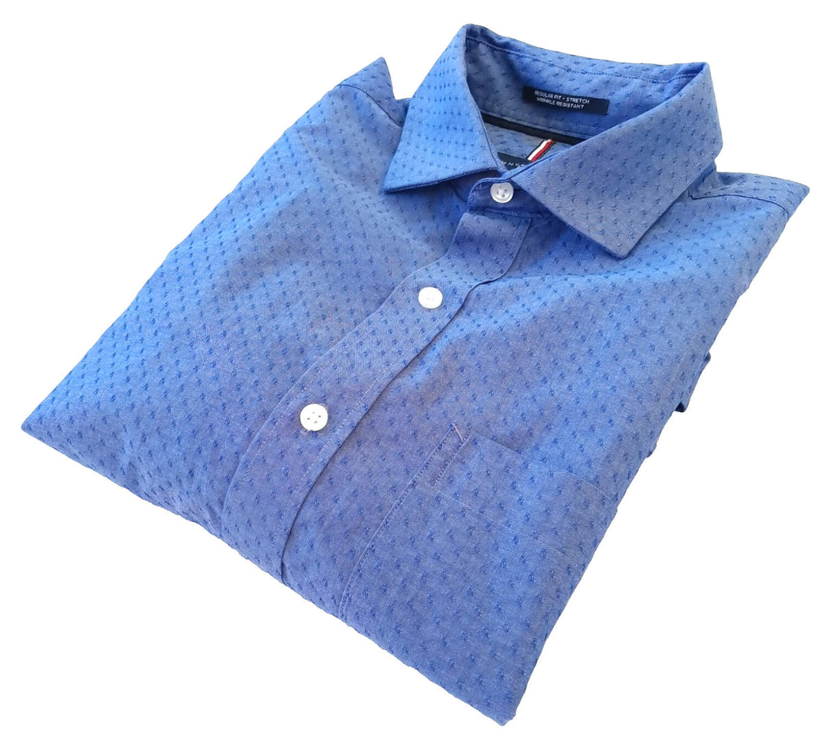 Tommy Hilfiger Shirt Men's UK Size M Blue Geometric Long Sleeve Pockets