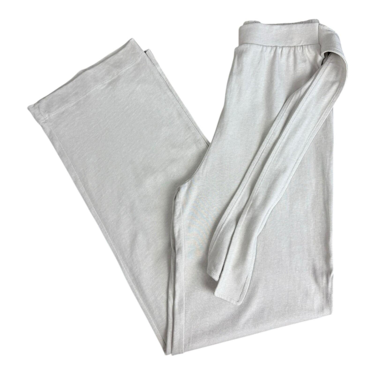 Zara Wide Leg Trousers Women’s UK Size S High Waist Tie Front Beige