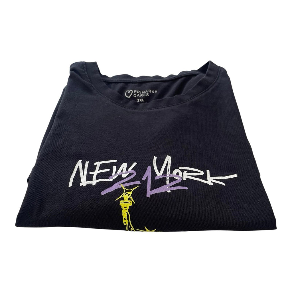 New York 212 Downtown 1981 T-Shirt Men's UK 2XL Black Crew Neck Graphic Print