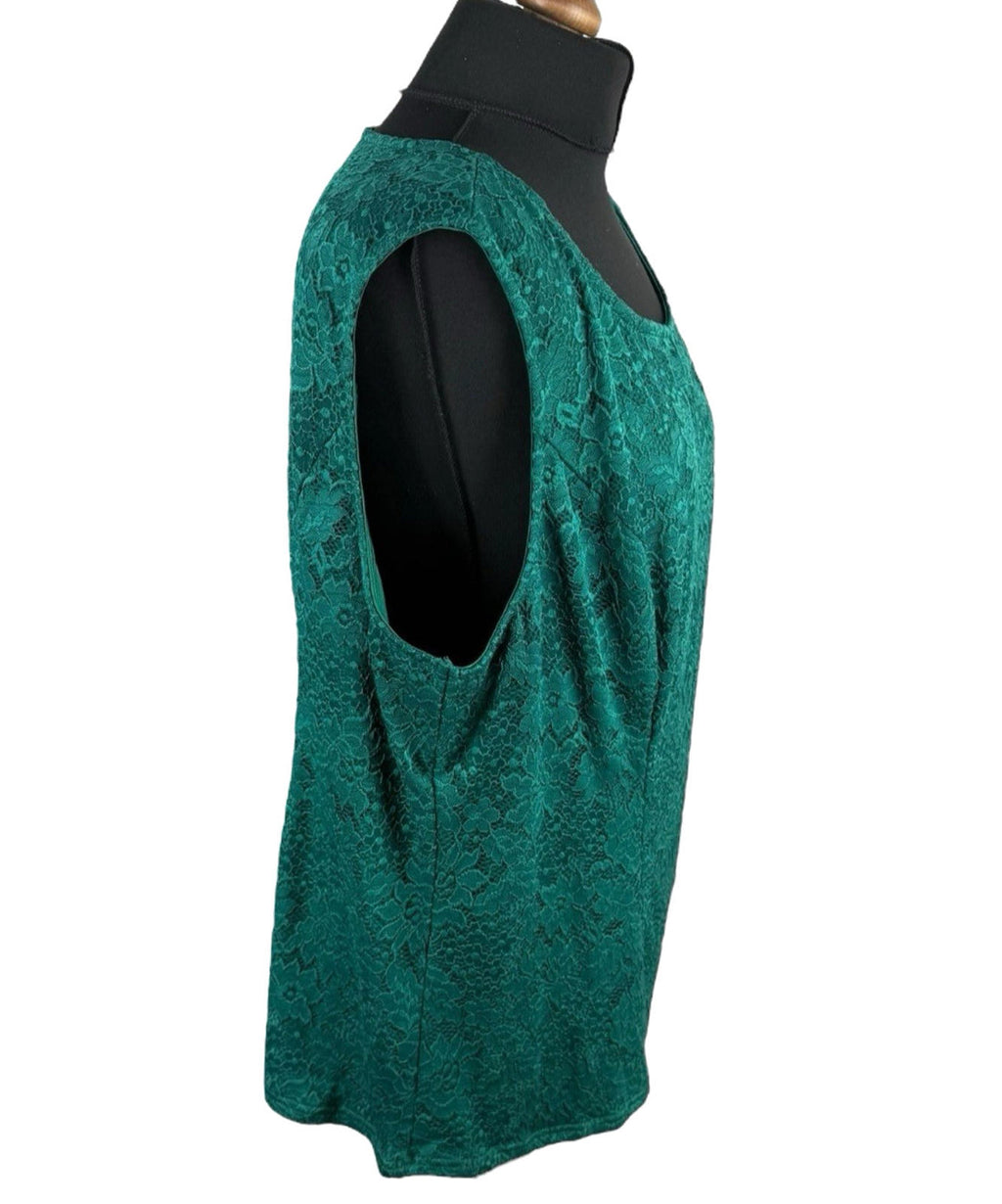 Hanna Nikole Green 2 Piece Blouse Jacket Set Lace Sequin Women's UK Size 22