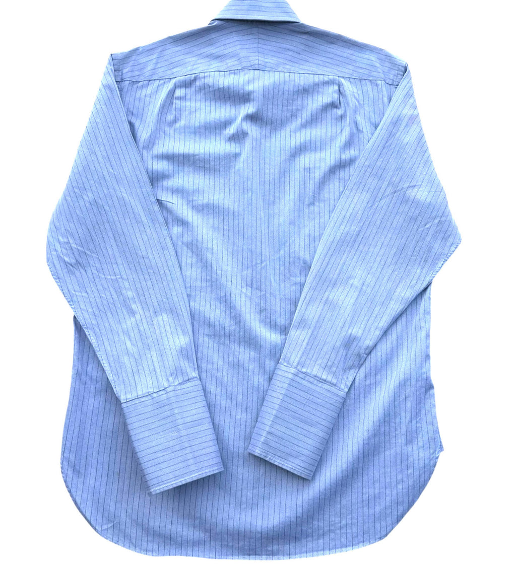 Charles Tyrwhitt Shirt Long Sleeve Striped 100% Cotton Blue Men's UK Size Large
