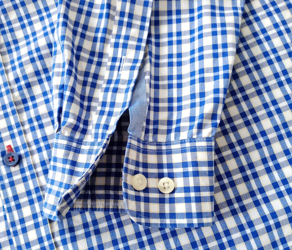 Tommy Hilfiger Shirt Men's UK Size M Blue Check Long Sleeve Pockets
