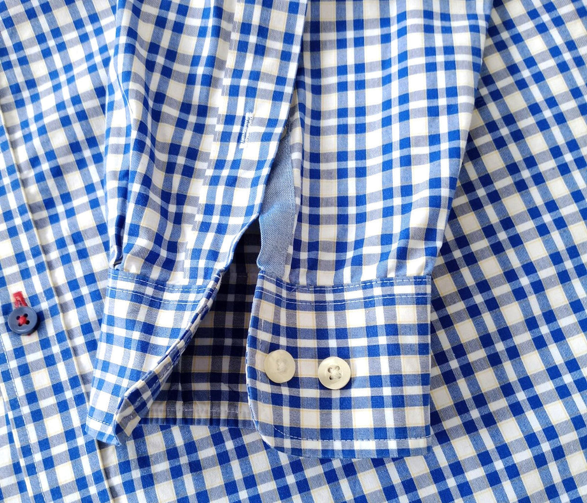 Tommy Hilfiger Shirt Men's UK Size M Blue Check Long Sleeve Pockets