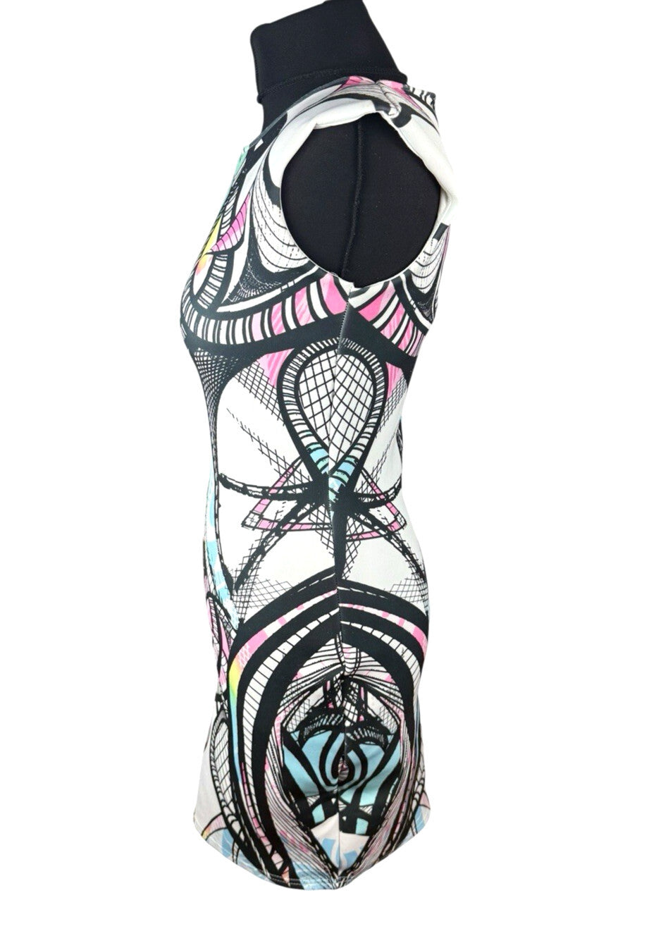 River Island Bodycon Dress Women’s UK Size 10 Knee Length Kaleidoscope Print