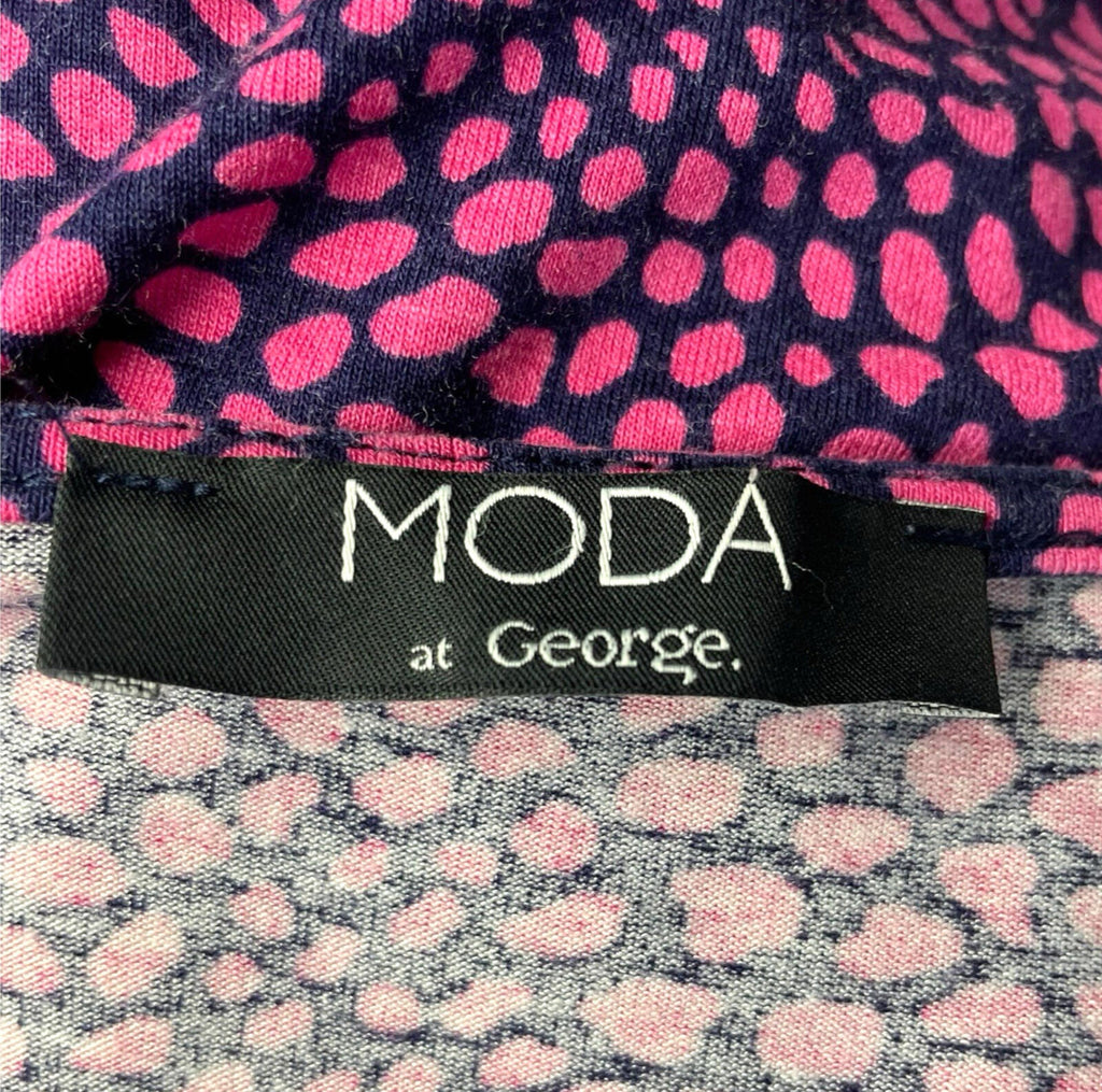George Pink George Moda Spotted Blouse Top Women's UK Size 16 3/4 Sleeve Scoop Neck Pink