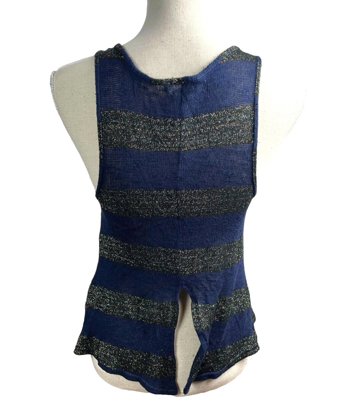 New Look Knit Tank Top Glitter Stripe Detail Women's UK Size 8