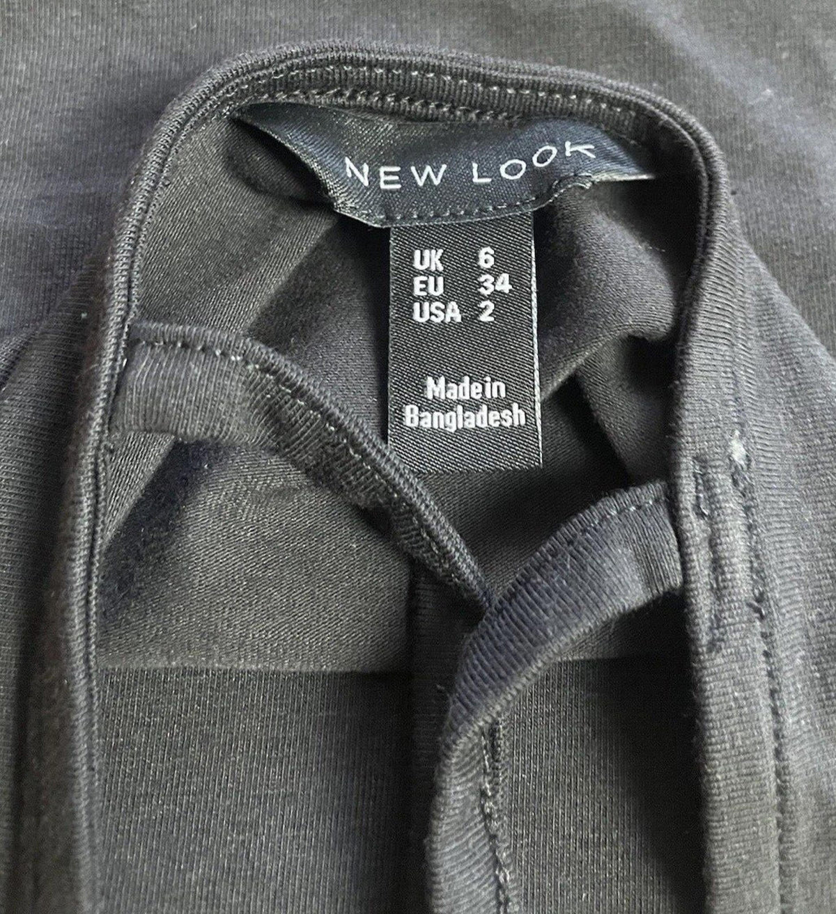 New Look Black Bodysuit Open Back Women's UK Size 6