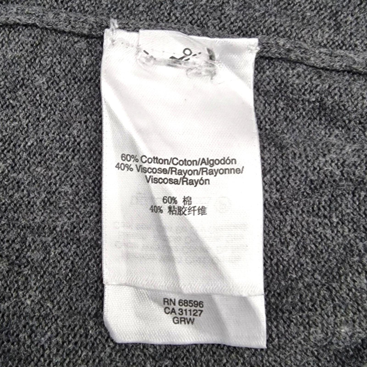 DKNY Knit Jumper Men's UK Size XL Grey Long Sleeve V-Neck Sweater Pullover