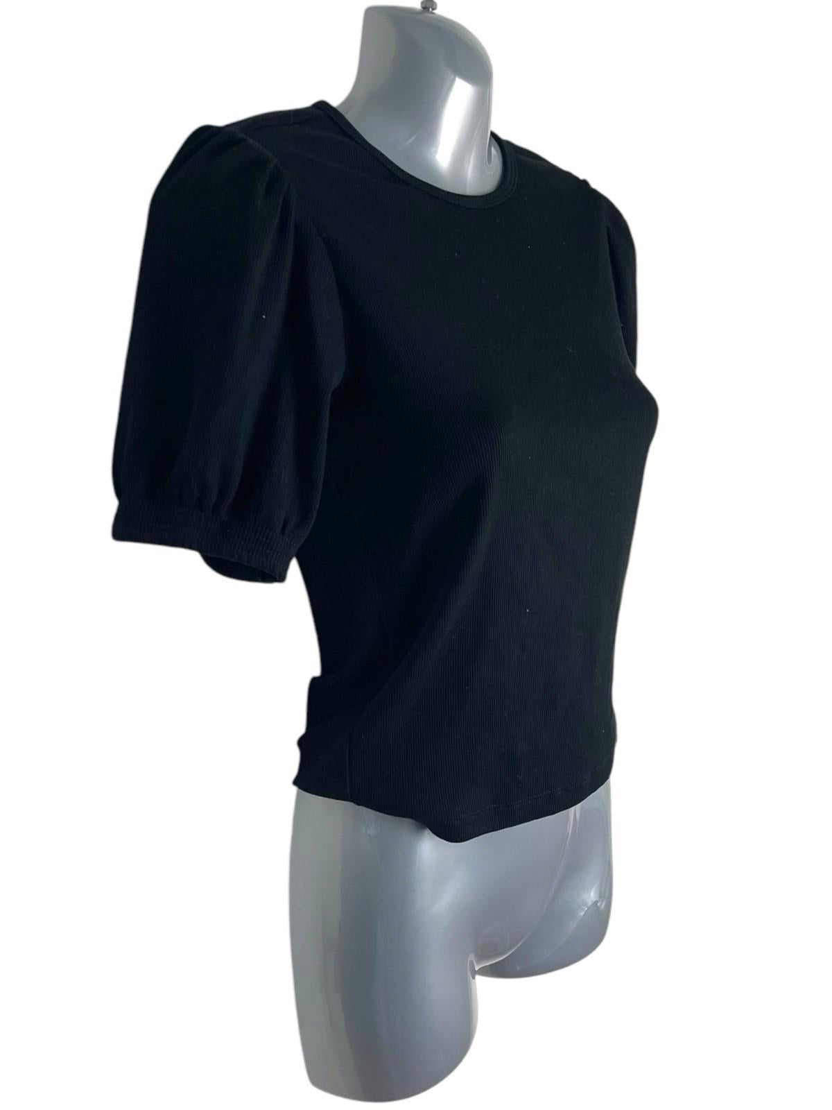 Zara Black T-shirt Top Short Sleeve Women's UK Size 8