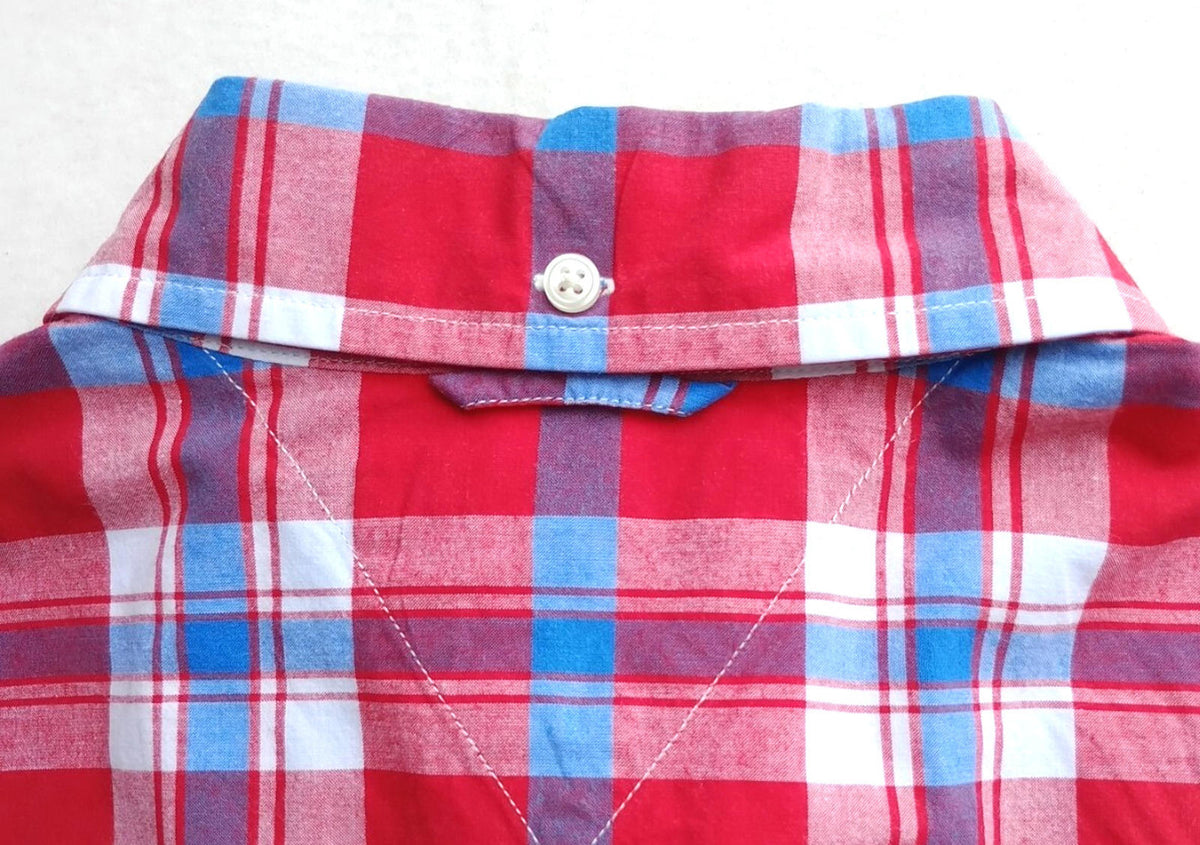 Tommy Hilfiger Shirt Men's UK Size L Red Check Short Sleeve Pockets 100% Cotton