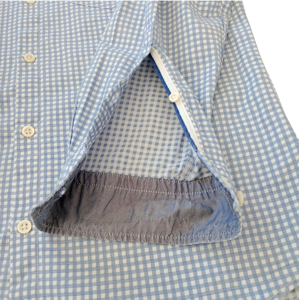 Hugo Boss Blue Hugo Boss Shirt Men's UK Size M Long Sleeve Blue Check 100% Cotton Pocket Modern