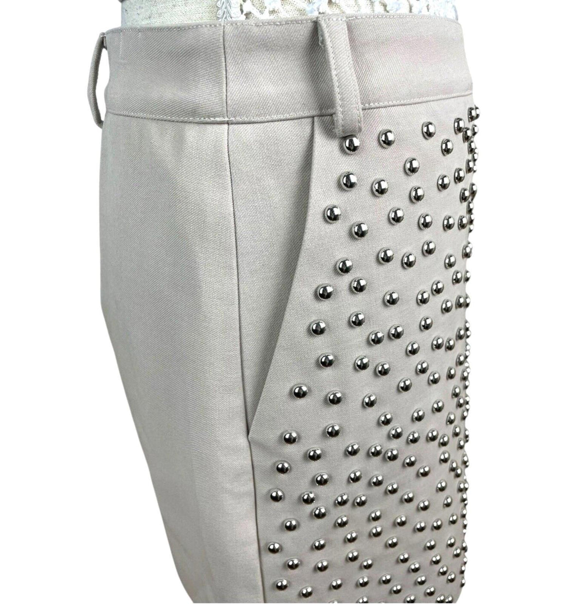 Nasty Gal Beige Studded Skirt And Crop Top Co-Ord Set Women's UK Size 10