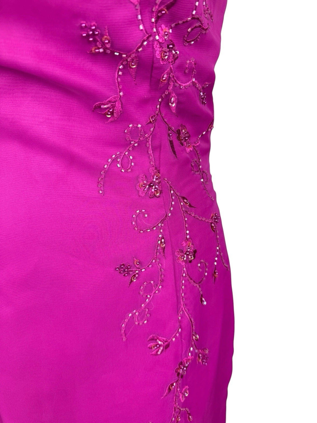 Special Day Womens Fuchsia Pink Embroidered Beaded Bridesmaid Maxi Dress Gown 12