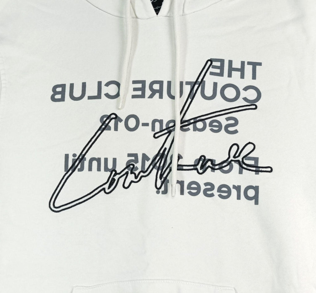 The Couture Club Hoodie Men's UK Size S White Jersey Pockets Logo Embroidered