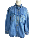 Nasty Gal Blue Denim Shirt Top Button Up Women's UK Size 10