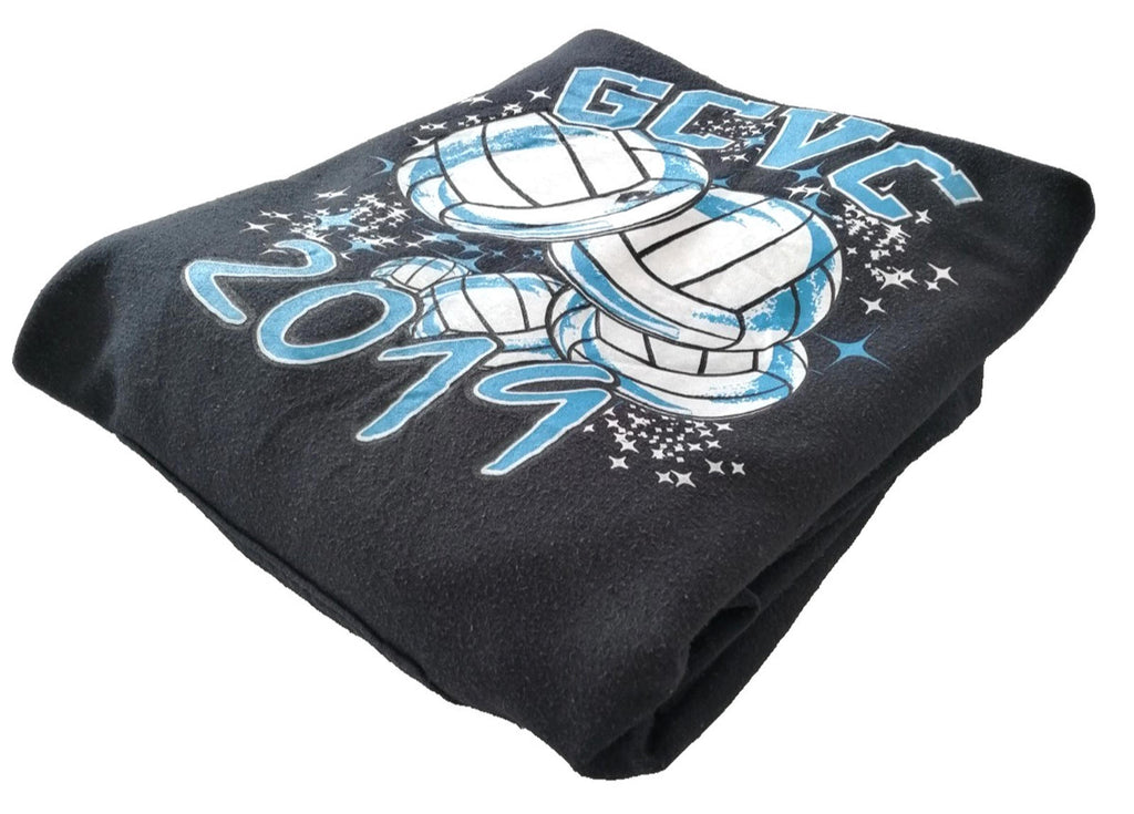Gildan Black Volleyball Hoodie Women's Size S Graphic Print GCVC 2019 Sports Hooded Pockets