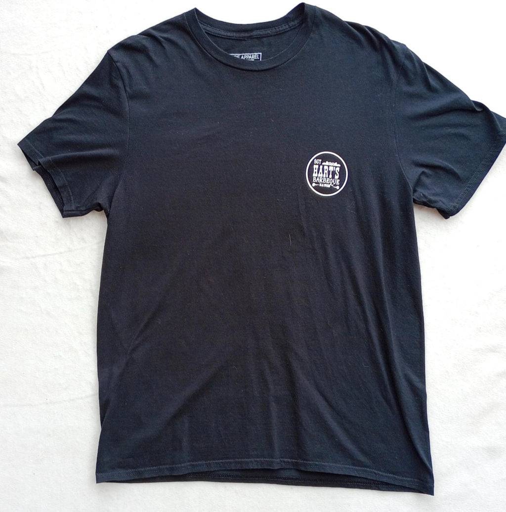 MCE Apparel Black Body By Brisket T-Shirt Men's UK Size L Black Crew Neck BBQ Sauce Graphic Print
