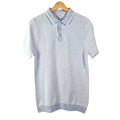 Next LightBlue Next Knit Polo Shirt Men's UK Size S Textured Sky Blue Short Sleeve 100% Cotton
