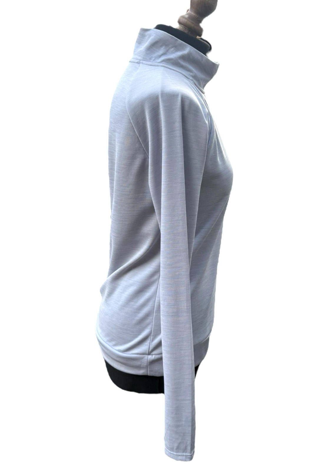 Nike Gray Nike Running Top Womens XS Grey 1/4 Zip Dri-Fit Pullover Activewear Thumbholes