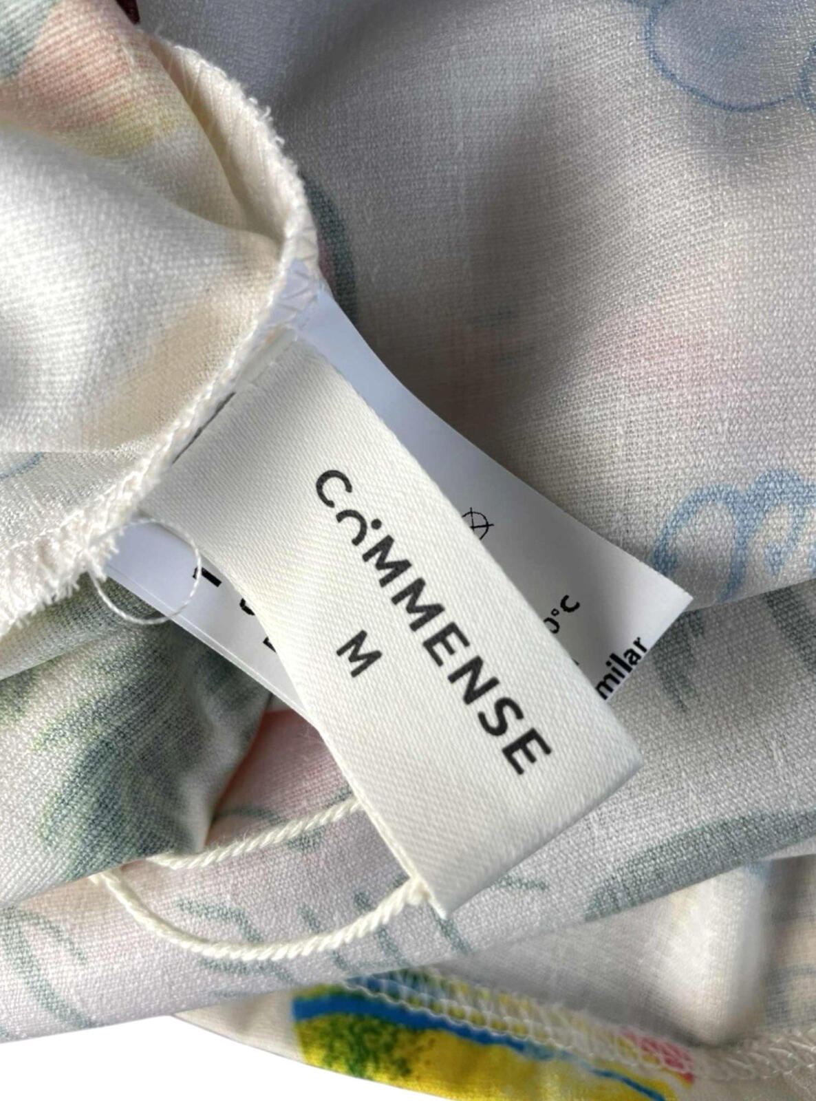 Comense White Comense Retro Summer Dress Women's UK Size M Lace Up Back Mini Multicolour Print