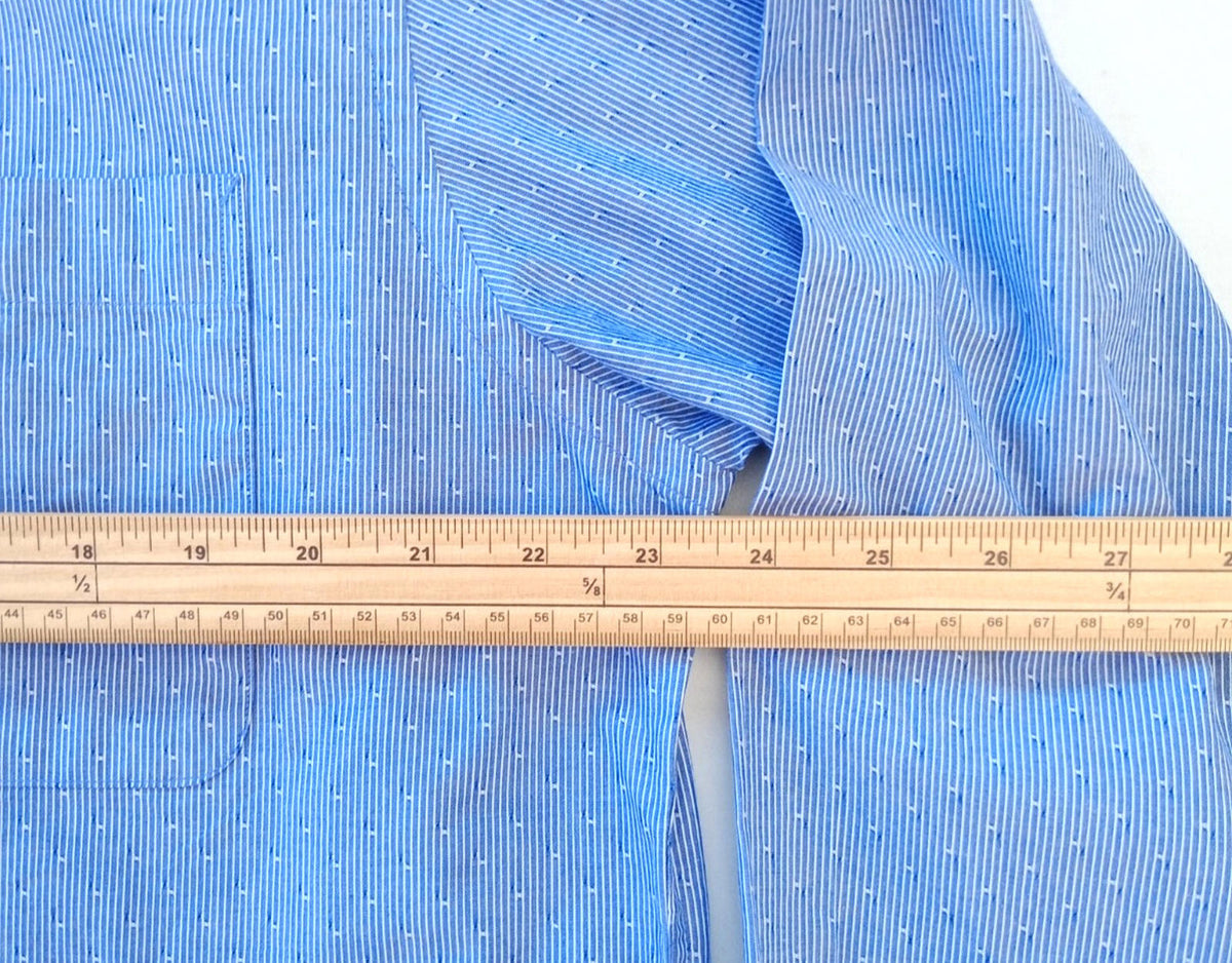 Tommy Hilfiger Shirt Men's UK Size L Blue Geometric Long Sleeve Pockets