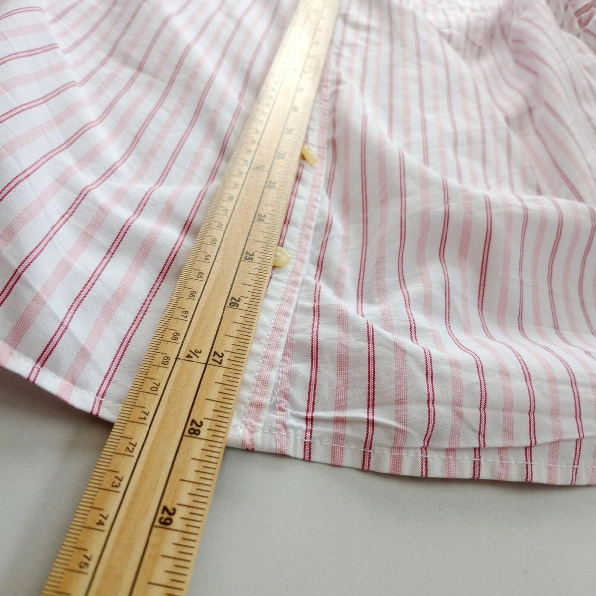 Tommy Hilfiger Shirt Men's UK Size XL Pink Striped Long Sleeve Pockets Easy Care