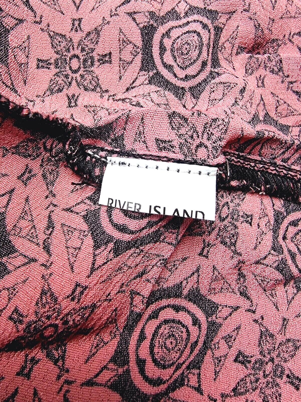 River Island Pink River Island Smock Top Victorian Pattern Women's UK Size 10